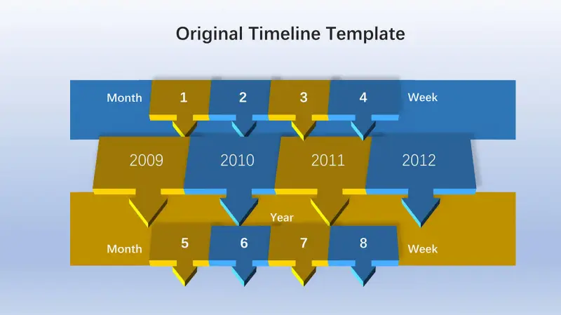 微立体简洁时间轴说明PPT图表模板