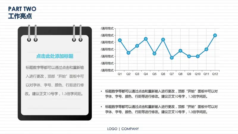 销售业绩趋势图PPT模板