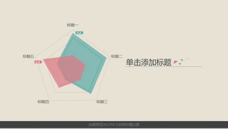 两项比较PPT雷达图模板素材