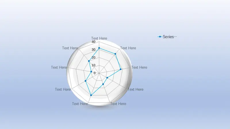 渐变背景简约雷达图PPT图表模板