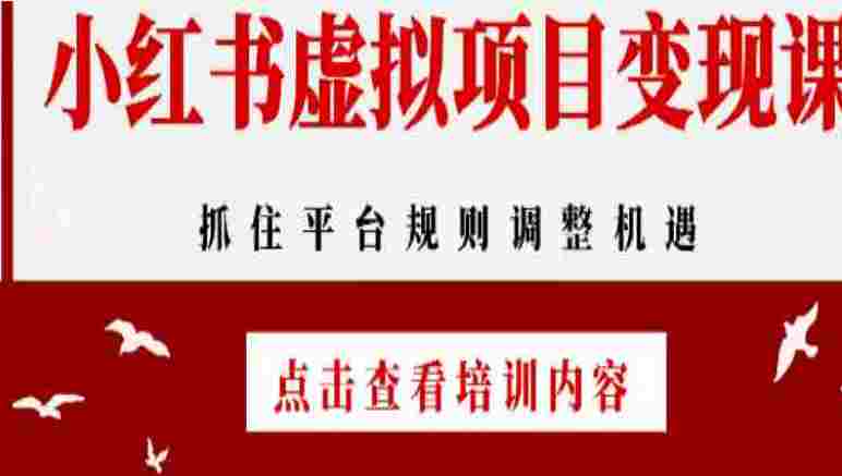 小红书虚拟项目变现课：抓住平台规则调整机遇