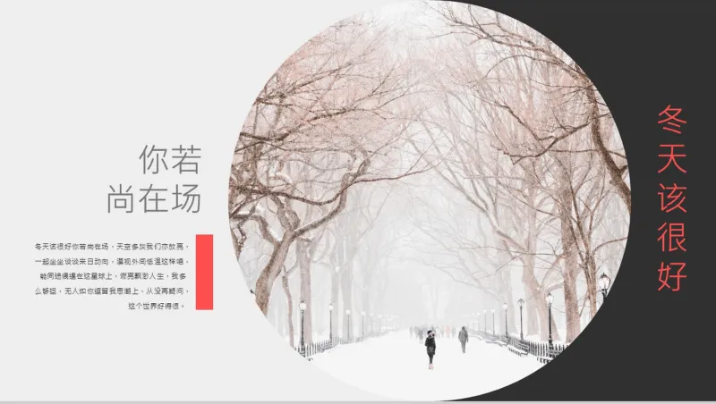 简约冬天冬至活动主题宣传策划PPT模板