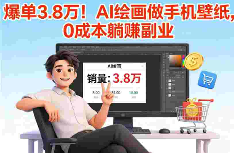 AI 绘画做手机壁纸，0 成本躺赚副业，爆单 3.8 万！
