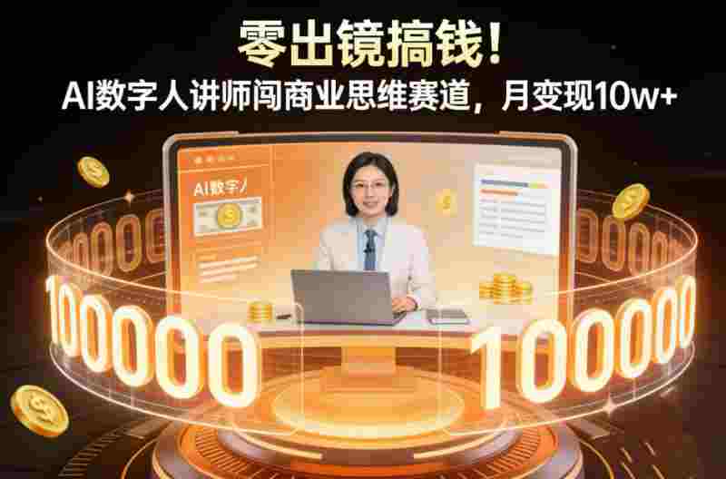 零出镜搞钱！AI 数字人讲师闯商业思维赛道，号称月入 10w+