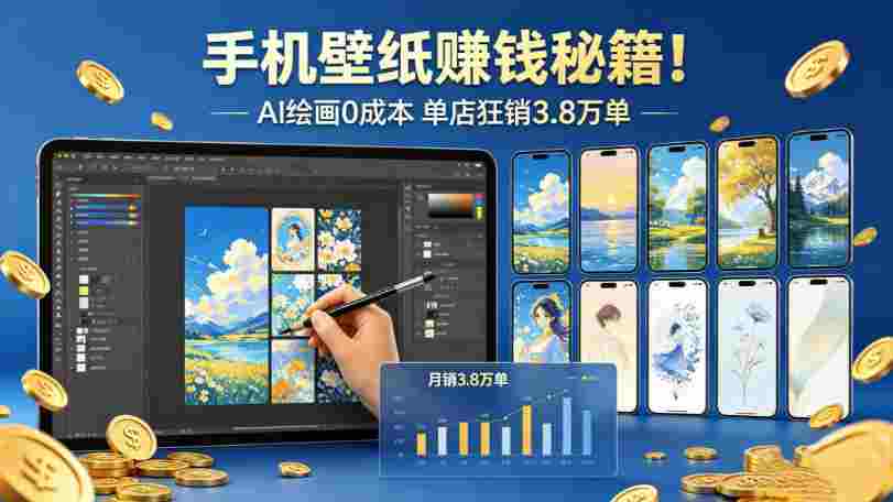 手机壁纸赚钱秘籍！AI 绘画 0 成本 ，号称单店狂销 3.8 万单