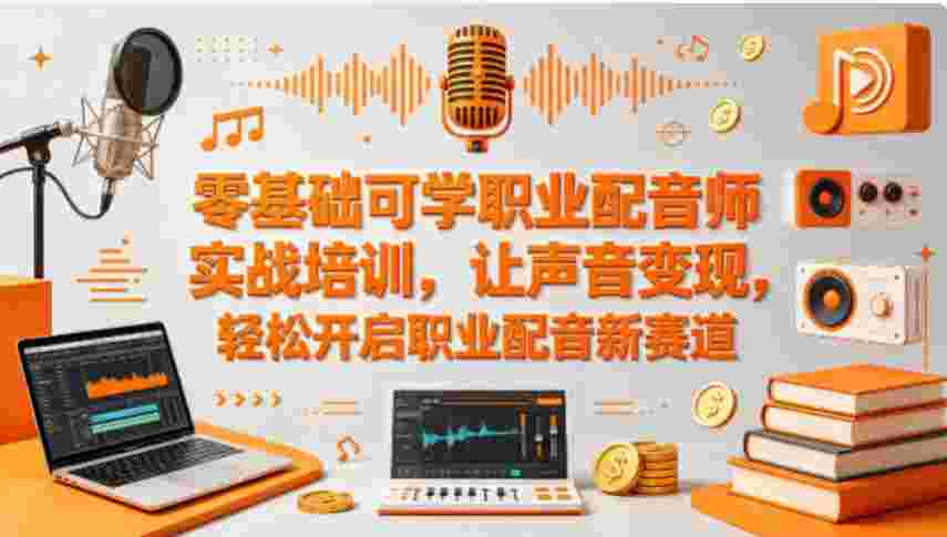 零基础可学职业配音师实战培训,让声音变现