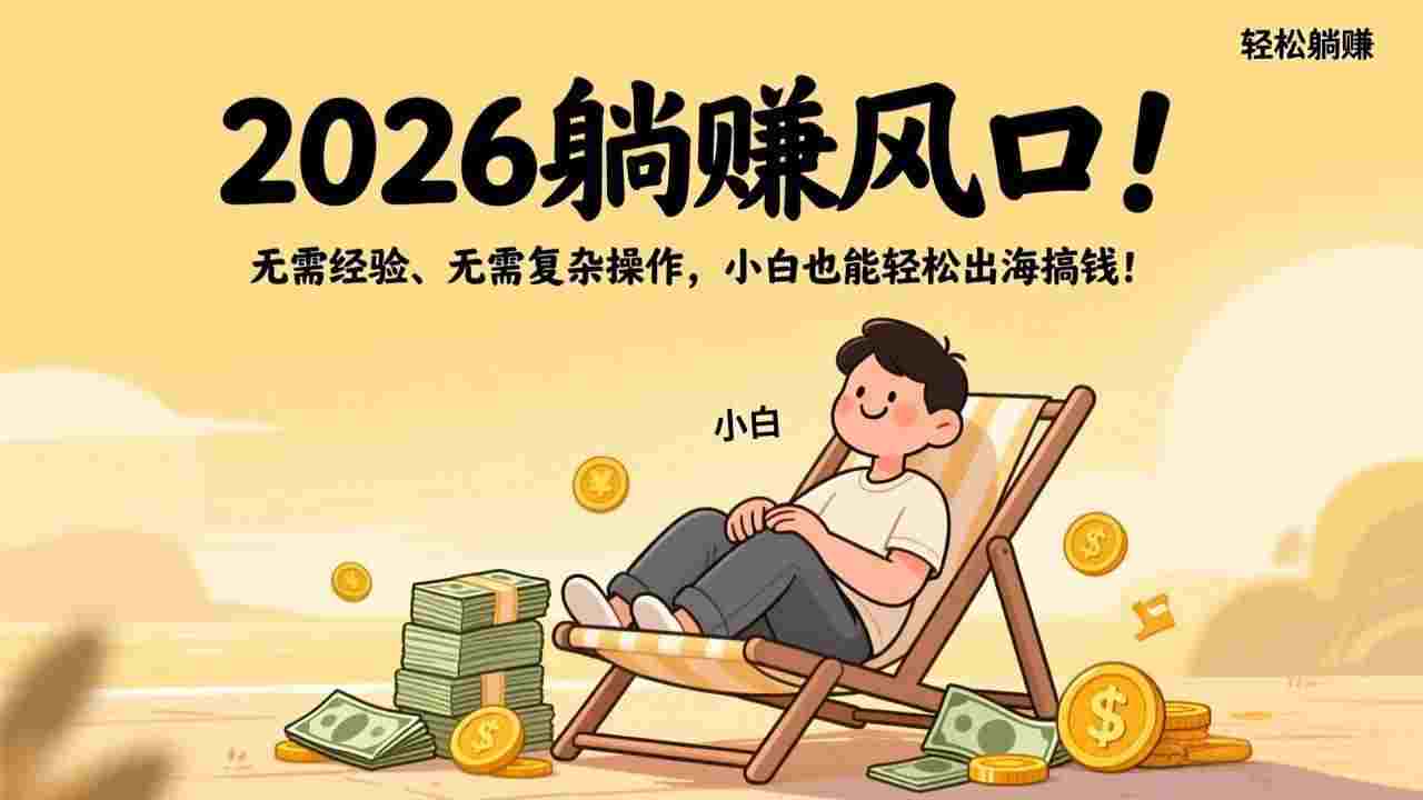 2026躺赚风口!无需经验、无需复杂操作,小白也能轻松出海搞钱!