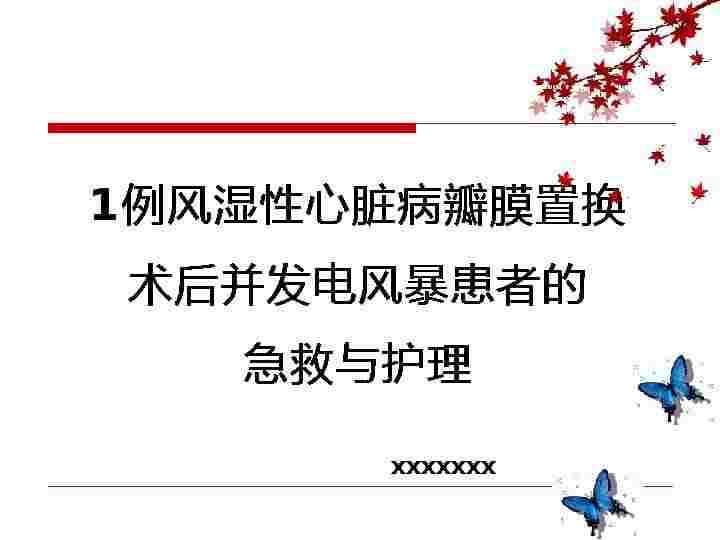 1例风湿性心脏病瓣膜置换术后并发电风暴患者的急救与护理