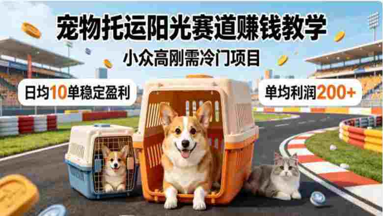宠物托运阳光产业玩法教学,市面上少有的宠物赛道赚钱玩法