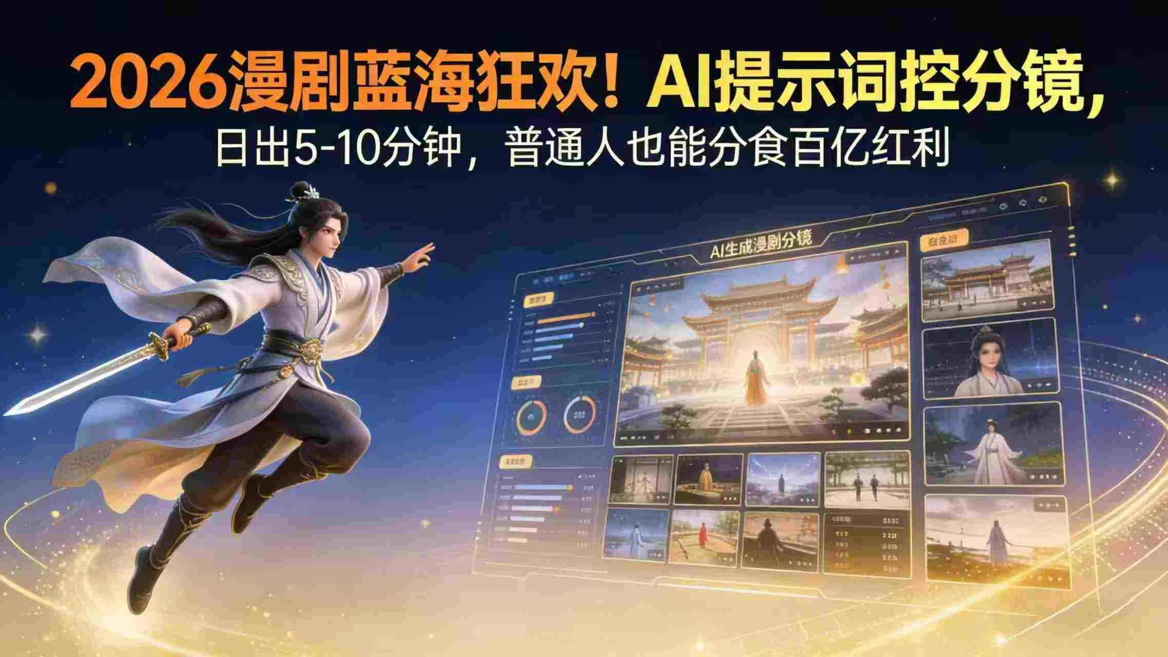 2026漫剧红利实锤! AI 提示词控分镜, 普通人也能轻松月入过万