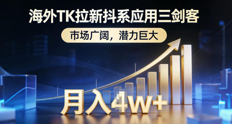 海外TK拉新抖系应用三剑客，市场广阔，潜力巨大，月入1w+