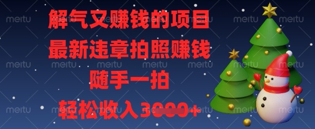 解气又挣钱的项目,最新违章拍照挣钱,随手一拍,轻松收入数张【揭秘】