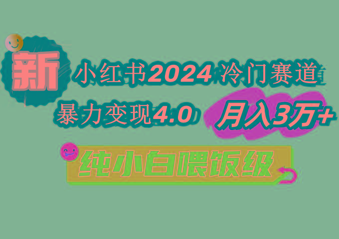 小红书2024冷门赛道 月入3万+ 暴力变现4.0 纯小白喂饭级