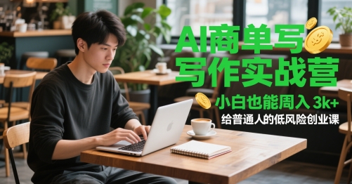AI商单写作实战营,小白也能周入3k+,给普通人的低风险创业课