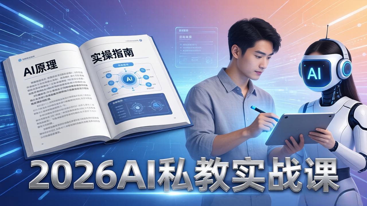 2026AI私教实战课:从AI原理到全场景实操,零基础学会用AI提效+单人单干创业