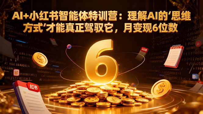 AI+小红书智能体特训营2.0:理解AI的思维方式才能真正驾驭它,月变现6位数(更新-结营课