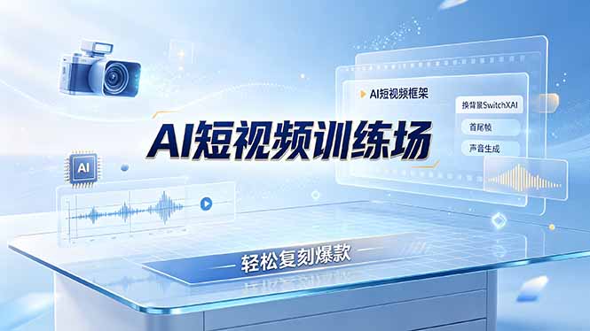 老陈AI短视频训练场:AI短视频框架+换背景SwitchXAI+首尾帧+声音生成,轻松复刻爆款