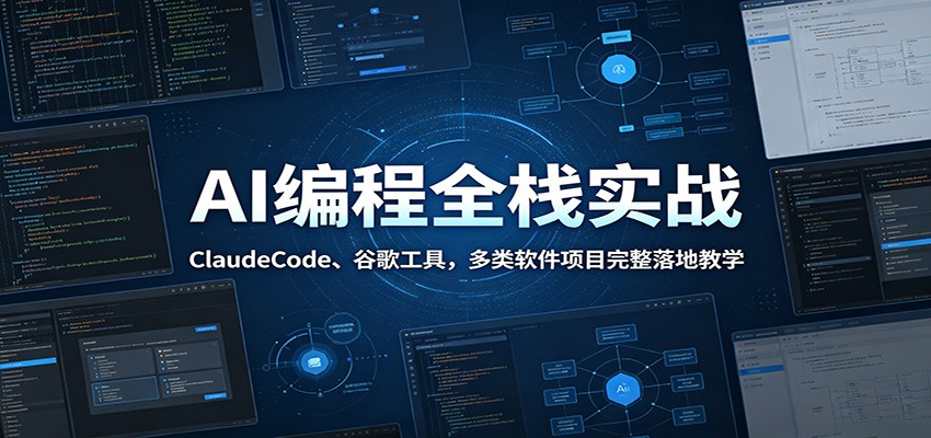 AI编程全栈实战：ClaudeCode、谷歌工具，多类软件项目完整落地教学