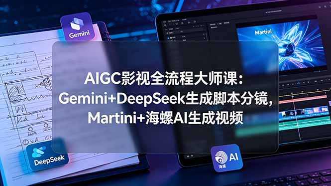 AIGC影视全流程大师课：Gemini+DeepSeek生成脚本分镜，Martini+海螺AI生成视频