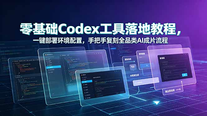 零基础Codex工具落地教程,一键部署环境配置,手把手复刻全品类AI成片流程