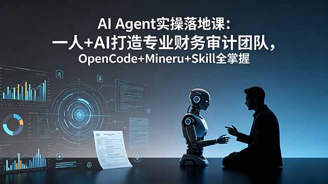 AI Agent实操落地课：一人+AI打造专业财务审计团队，OpenCode+Mineru+Skill全掌握