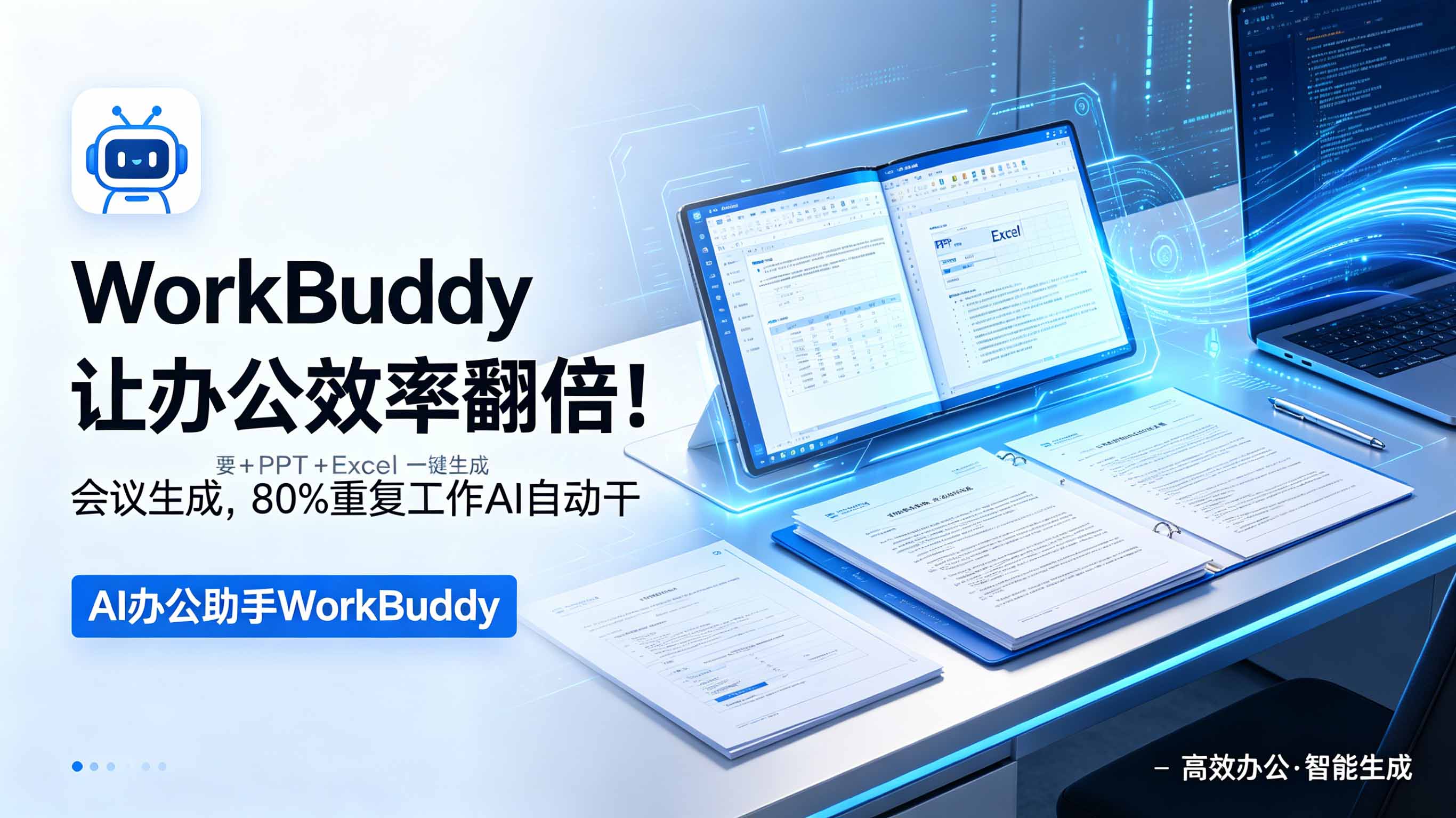 WorkBuddy让办公效率翻倍!会议纪要+PPT+Excel一键生成,80%重复工作AI自动干