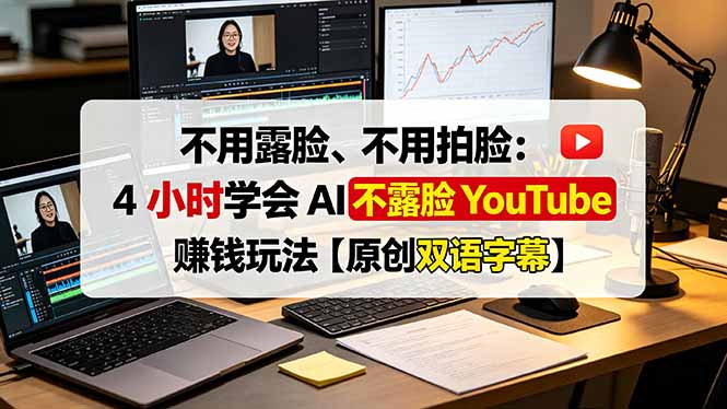不用露脸、不用拍脸:4 小时学会 AI 不露脸 YouTube 赚钱玩法【原创双语字幕】