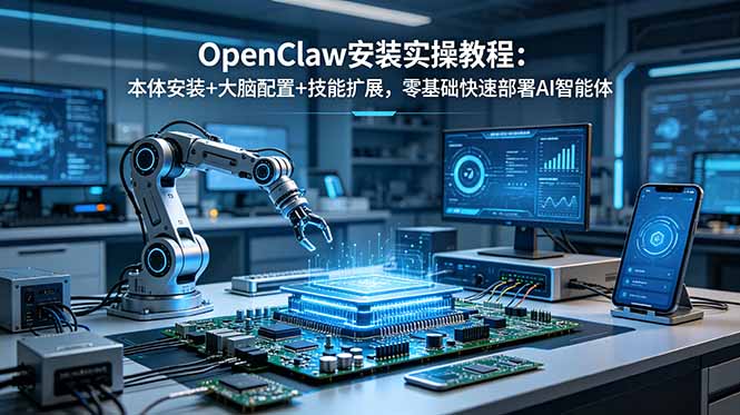 OpenClaw安装实操教程：本体安装+大脑配置+技能扩展，零基础快速部署AI智能体