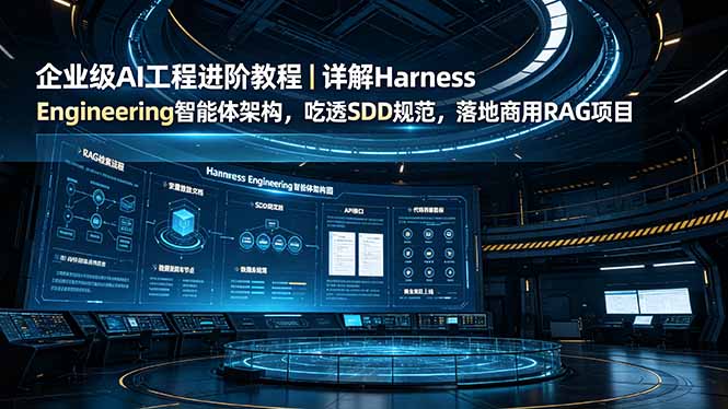 企业级AI工程进阶教程|详解Harness Engineering智能体架构,吃透SDD规范,落地商用RAG项目