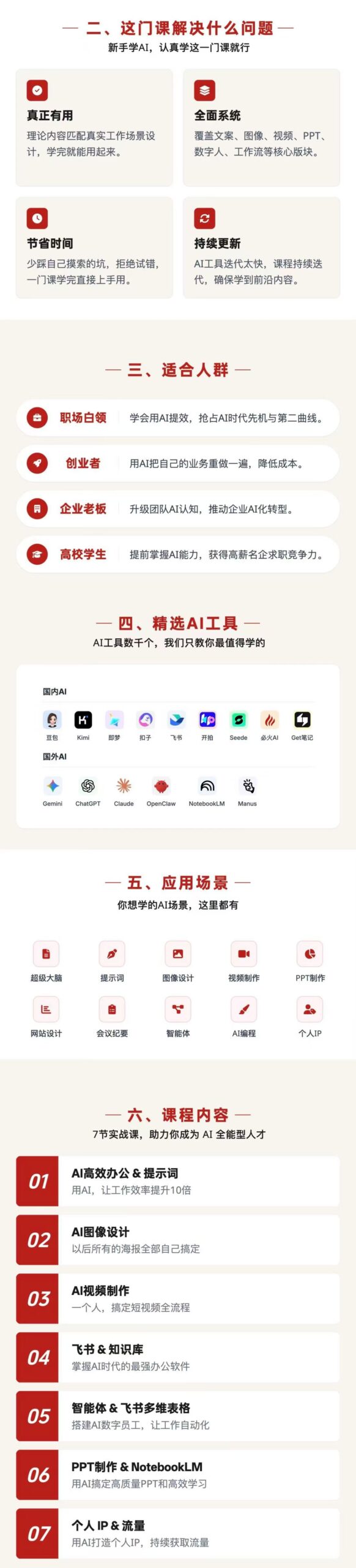AI全能人才训练营：2周掌握文案×图像×视频×PPT×数字人×工作流，超越80%的人