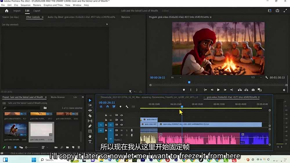 Grok Imagine AI故事动画短片实战：电影级视觉效果+角色一致性+高级提示词+后期剪辑全流程