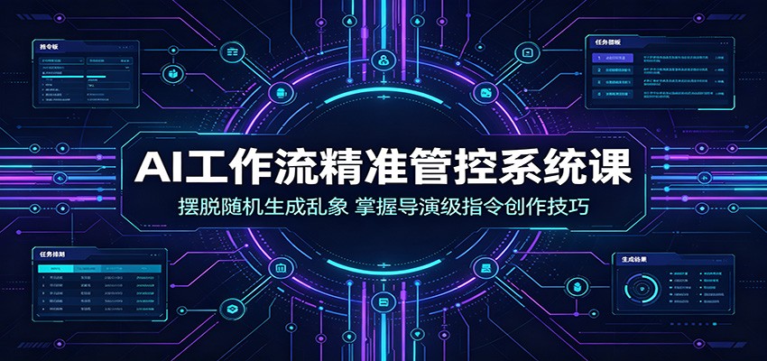 AI工作流精准管控系统课：摆脱随机生成乱象，掌握导演级指令创作技巧