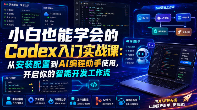 小白也能学会的Codex入门实战课:从安装配置到AI编程助手使用,开启你的智能开发工作流