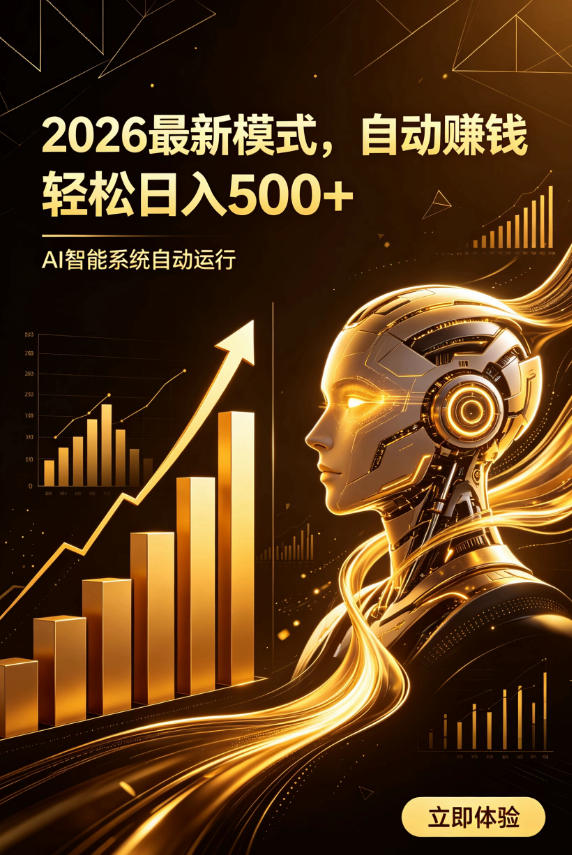 AI智能广告，自动賺钱新模式，轻松日入500+，主业副业都可做，适合任何人群【揭秘】