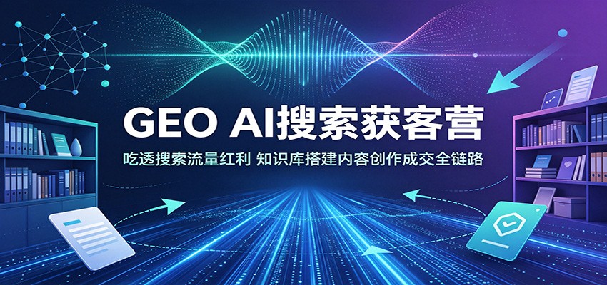 GEO AI搜索获客营：吃透搜索流量红利，知识库搭建内容创作成交全链路