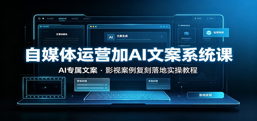 自媒体运营加AI文案系统课：：AI专属文案，影视案例复刻落地实操教程