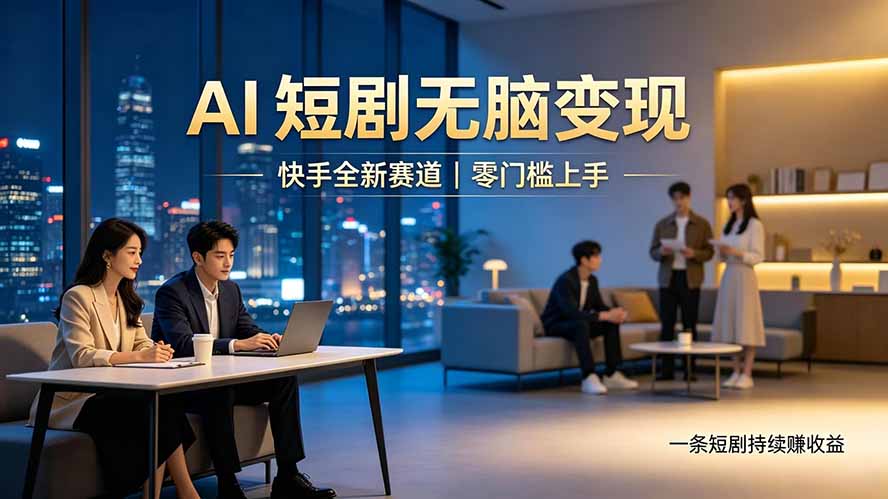 别乱找副业了,快手 AI 短剧零门槛长久被动增收
