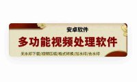多功能视频处理软件，无水印下载/视频压缩/格式转换/加水印/去水印