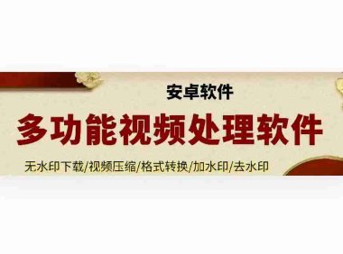 多功能视频处理软件，无水印下载/视频压缩/格式转换/加水印/去水印