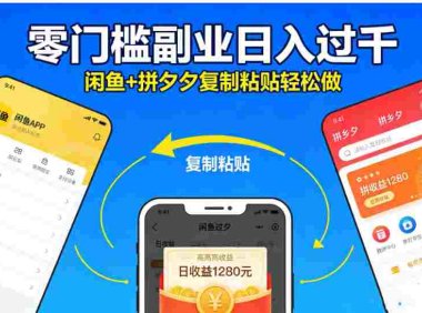 不用学技术！闲鱼 + 拼夕夕复制粘贴，号称日入过千