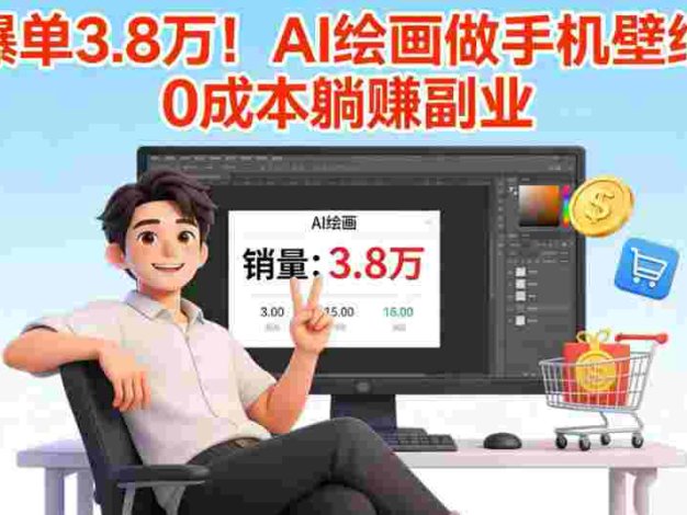AI 绘画做手机壁纸，0 成本躺赚副业，爆单 3.8 万！