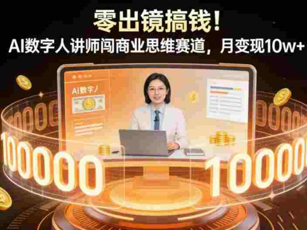 零出镜搞钱！AI 数字人讲师闯商业思维赛道，号称月入 10w+