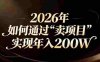 站在2026年的十字路口：一个普通人如何通过卖项目实现年入200万