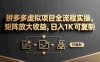 拼多多虚拟项目全流程实操，矩阵放大收益，可复制，号称日入1000+