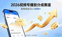 2026做视频号赚分成收益,就选这个赛道,夯爆了,号称日入1000+