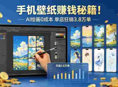 手机壁纸赚钱秘籍！AI 绘画 0 成本 ，号称单店狂销 3.8 万单