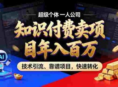 2026年卖项目年入百万,AI智能体个人IP-精准引流-稳定项目-转化成交