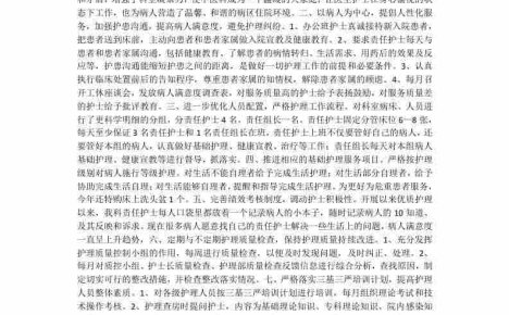 中医护理工作计划