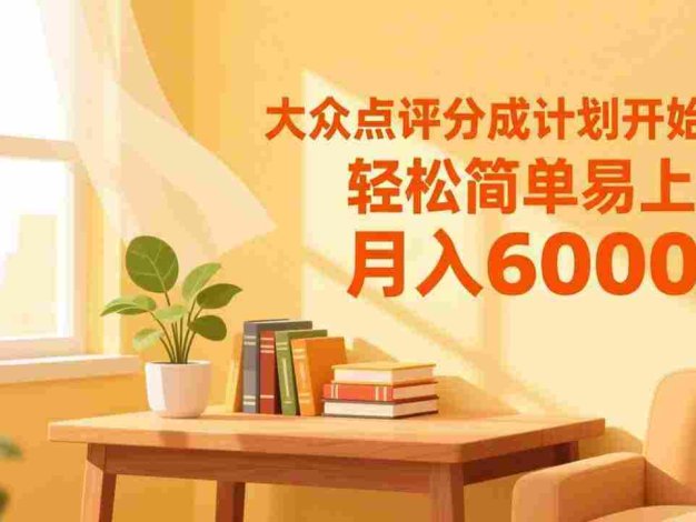 大众点评分成计划开始了,轻松简单易上手,号称月入6000+
