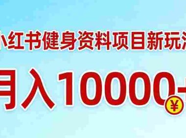 小红书健身资料项目最新玩法，收益潜力可以无限放大，号称月入10000＋
